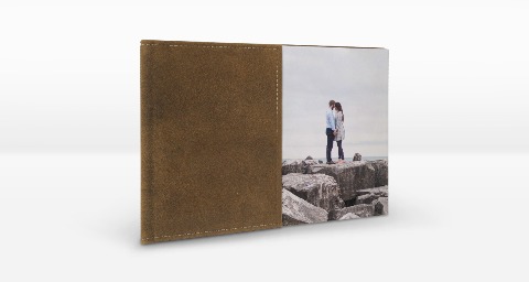 Fotobuch auf Bütten-Papier mit Leder-Einband online gestalten